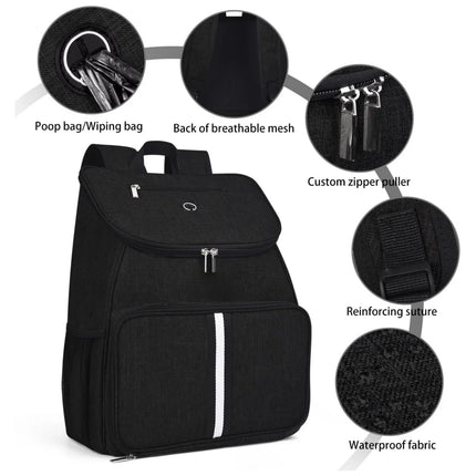 Water-Resistant Pet Travel Backpack - Weekend Tote with Food & Accessories Storage, XL