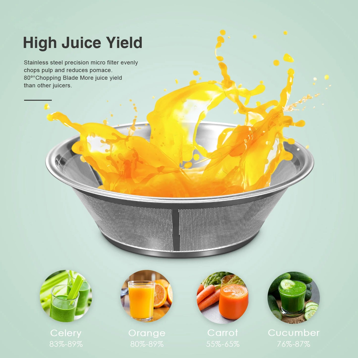 Juicer Machine, 800W Centrifugal Juicer Extractor with Wide Mouth 3” Feed Chute for Fruit Vegetable, Easy to Clean, Stainless St