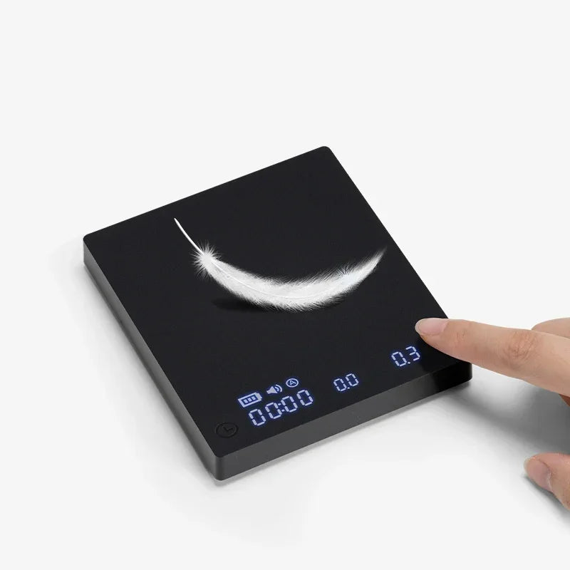 IN Stock TIMEMORE Black Mirror Mini Coffee Scale Espresso Coffee Food Kitchen Scale with Time USB Light Weight Digital Scale