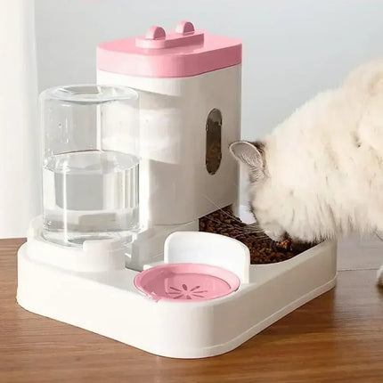 Hassle-Free Automatic Pet Feeder & Water Dispenser - Large Capacity for Cats