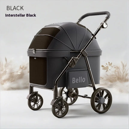 Portable 3-Wheel Pet Stroller - Foldable Dog & Cat Jogger with Storage Basket