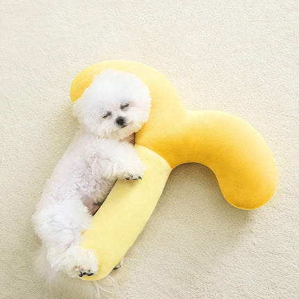 Pet Fleece Sleeping Pillow - Soft Neck Support for Dogs & Cats, 2 Shapes & Sizes