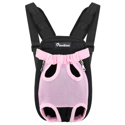 Pawaboo Adjustable Pet Front Carrier Backpack - S/M/L/XL, Locking Zipper, Hiking & Camping, 5 Colors