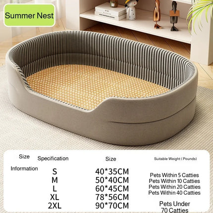 All-Season Orthopedic Dog Sofa Bed - Ice Silk Cooling Mat, Waterproof & Chew Proof (S-XXL)
