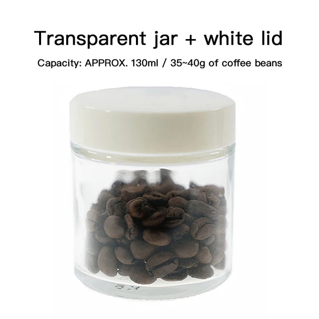 Portable Glass Jar 130ml Coffee Beans Storage Tank Coffee Grinder Coffee Powder Container Thickened Glass Seal Cans Sealed Jar