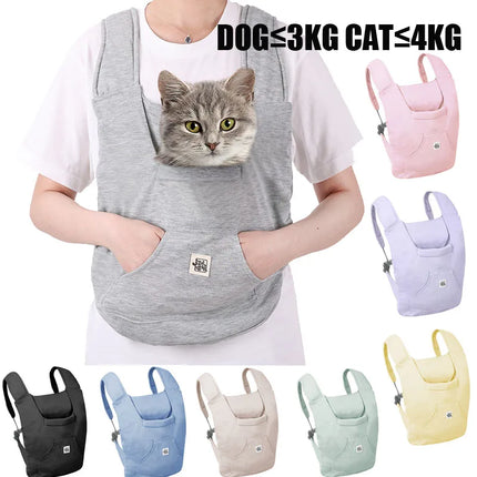 Portable Cotton Pet Backpack - Outdoor Travel Strap Bag for Cats & Small Dogs