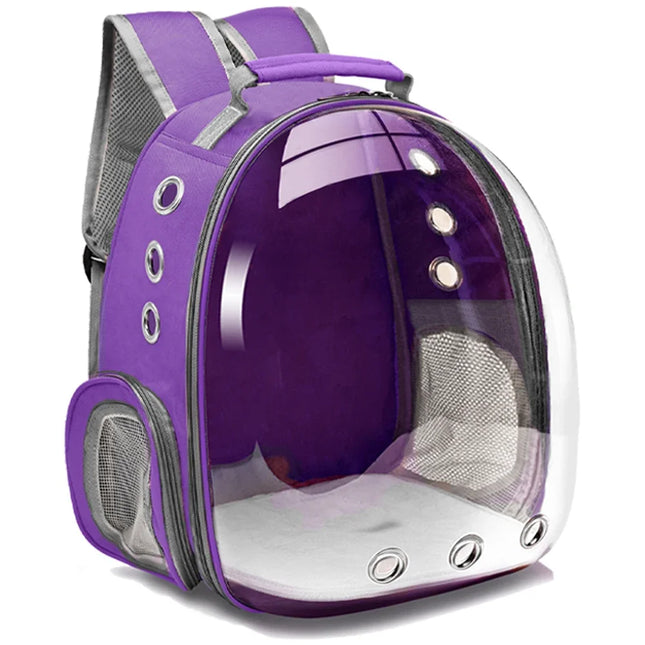 Space Capsule Transparent Pet Carrier Bag - Breathable Bicycle Carrier for Cats & Dogs, 4 Colors