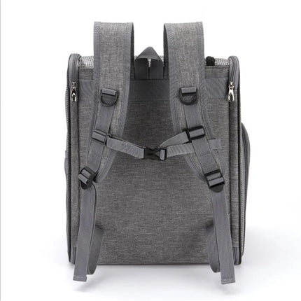 Fully Transparent Foldable Pet Backpack - Breathable Portable Carrier for Dogs & Cats