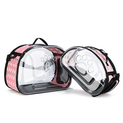 EVA Foldable Transparent Pet Carrier - S(35x20x22cm, up to 1.5kg) / L(42x33x28cm, up to 4kg), 5 Colors