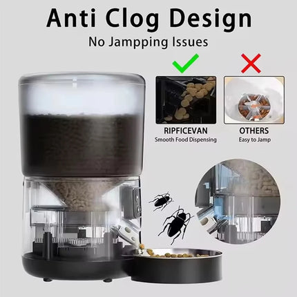 4L Smart Automatic Pet Feeder - Tuya WiFi or Button Control, ABS+SUS304 Stainless Steel Bowl