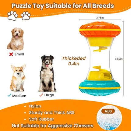 Interactive Dog Puzzle Toy - Treat Dispensing Slow Feeder for Boredom & Enrichment