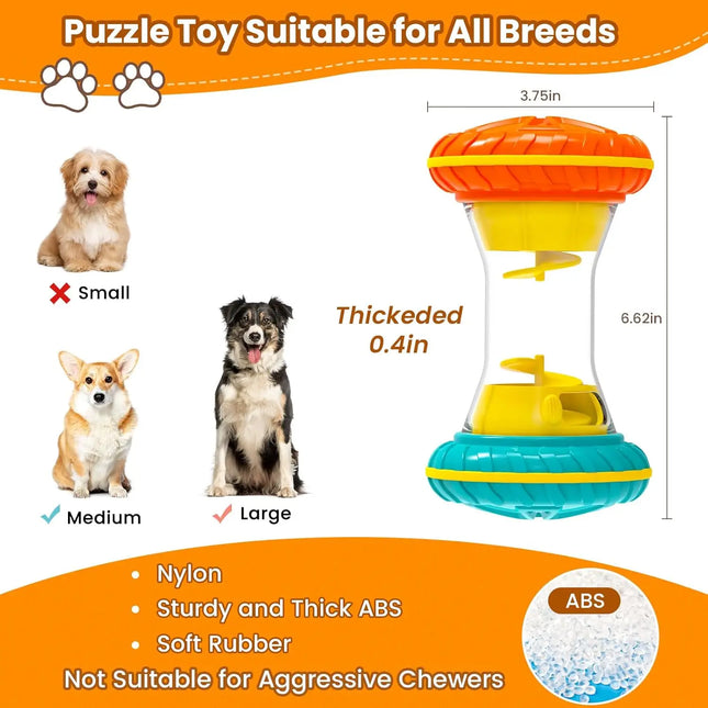 Interactive Dog Puzzle Toy - Treat Dispensing Slow Feeder for Boredom & Enrichment