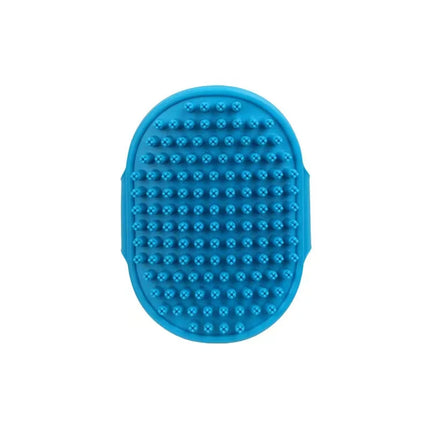 Dog Bath & Grooming Brush with Rubber Bristles - Adjustable Ring Handle for Dogs & Cats