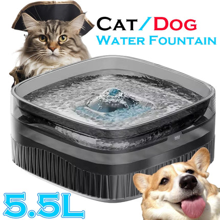 5.5L Large Automatic Dog & Cat Water Fountain - Multi-Pet Dispenser with Filter