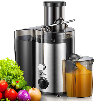 Juicer Machine, 500W Centrifugal Juicer Extractor with Wide Mouth 3” Feed Chute for Fruit Vegetable, Easy to Clean, Stainle