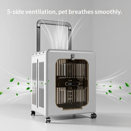 Foldable Rolling Pet Carrier Trolley - Airline Approved, Breathable, Lightweight, 4 Styles