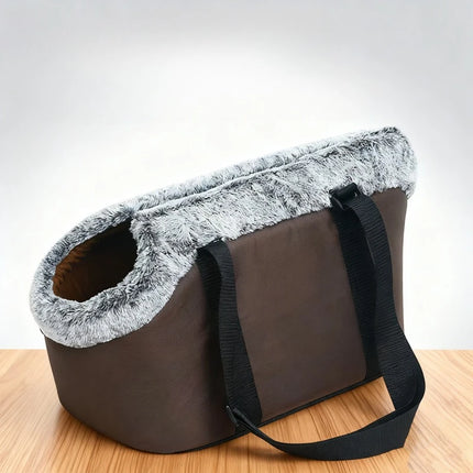 Oxford Fleece Dog Sling Carrier - S(38x20x25cm, up to 6kg) / L(43x30x28cm, up to 12kg), Built-in Hook, Windproof, Style A & B