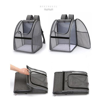 Fully Transparent Foldable Pet Backpack - Breathable Portable Carrier for Dogs & Cats