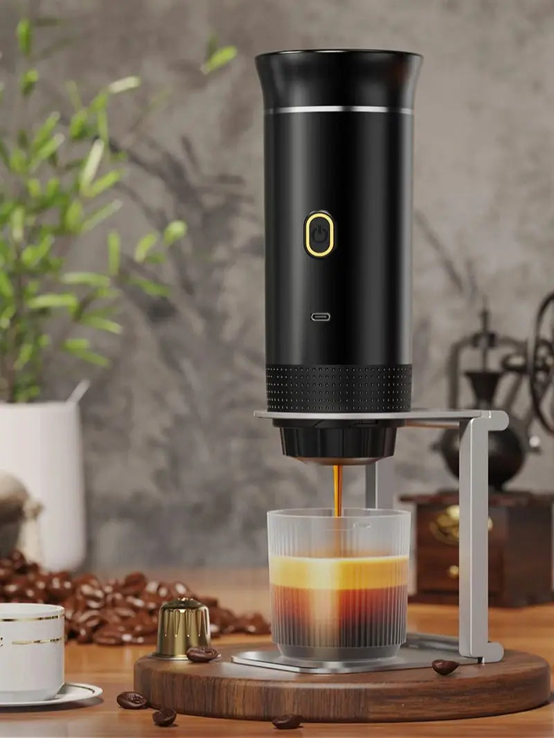 3-in-1 Capsule Powder Travel Coffee Maker Wireless Electric Portable Espresso Coffee Machine for Car & Home Camping Coffee Maker
