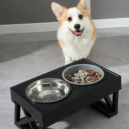 Slow Feeder Dog Bowl - Improve Digestion, Prevent Choking, ABS Plastic, Gray