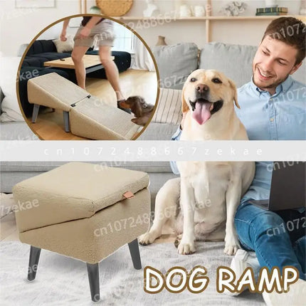 Dog Ramp For Bed Foldable Dog Vehicle Stairs Footrest Stool For Small Breed Animal Multi-functional Non-Slip Vehicle Safety Ramp