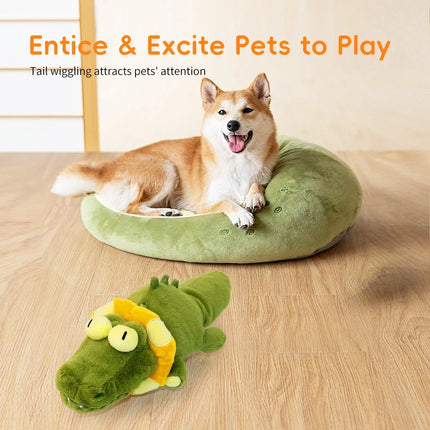 Automatic Flapping Plush Dog Toy - Motion-Activated Squeaky Self-Play Toy for Indoor Dogs