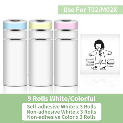 T02 Portable Printer Phomemo Mini Sticker Printer Self-adhesive Labels Inkless Sticker Printer for Journal, Notes, Photo, DIY