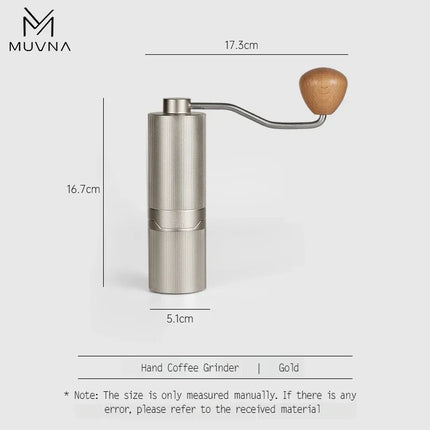 IN Stock MUVNA GM1 Adjustable Manual Coffee Grinder Coffee Grinder with Stainless Steel 38mm Conical Burr Portable Grinder
