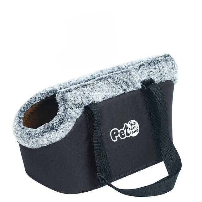 Oxford Fleece Dog Sling Carrier - S(38x20x25cm, up to 6kg) / L(43x30x28cm, up to 12kg), Built-in Hook, Windproof, Style A & B