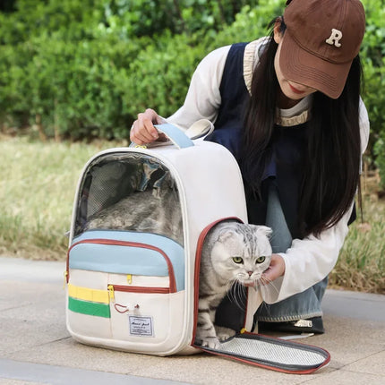 Large Capacity Breathable Pet Shoulder Backpack - Comfortable Outdoor Carrier, 2 Styles
