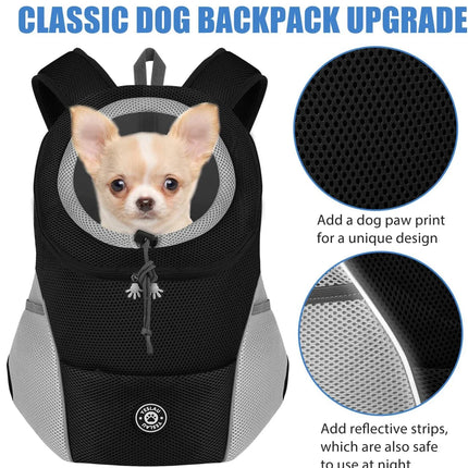 Dog Front Carrier Backpack for Biking, Hiking & Camping - Breathable Nylon, S/M/L, 5-11kg