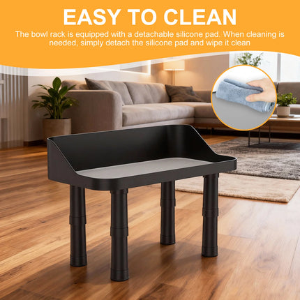Elevated Dog Feeder Bowls Adjustable Raised Pet Feeding Station with Splash Guard for Small Medium Large Dogs