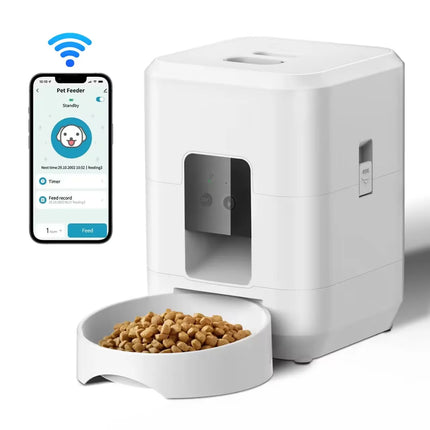 ZYfeeder Smart Automatic Cat Feeder - Button or WiFi, LCD Timer, 50-100g Portions for Cats & Dogs