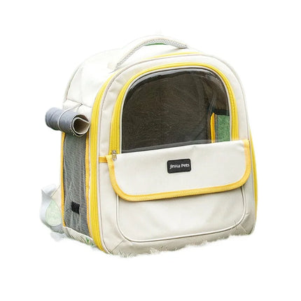 Double-Sided Transparent Space Cabin Pet Backpack - Large Capacity, Plum/Gray/Orange/Light Green