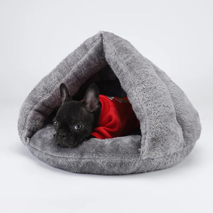 Plush Round Dog Bed - Warm Washable Basket Sofa for Small Dogs & Cats (S/M/L)