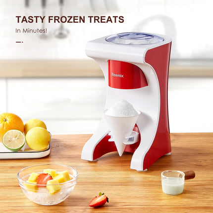 Shaved Ice Machine Snow Cone Machine, Reemix Slushie Machine for Snow Cone, Snowballs, Frozen Cocktails and More, Easy to DIY wi