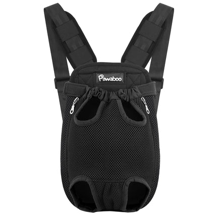 Pawaboo Adjustable Pet Front Carrier Backpack - S/M/L/XL, Locking Zipper, Hiking & Camping, 5 Colors