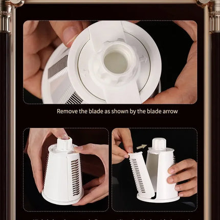 Vegetable Slicer Cutter Manual Drum Grater Multifunction Rotary Cheese Grater Kitchen Veggie Chopper Food Shredder Meat Grinder