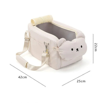 Pet Car Seat Booster & Carrier on Armrest - Travel Bag with Safety Tethers, up to 5kg