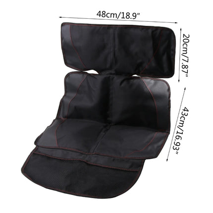Car Seat Protector & Kick Mat for Children and Pets - Waterproof Oxford Fabric with Storage Pocket