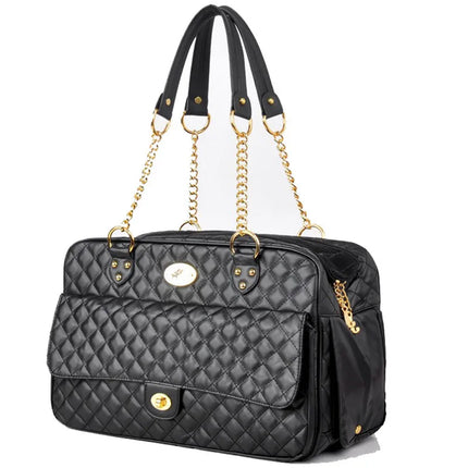 Luxury Leather Pet Carrier Sling - Windproof, 40x27x19cm, up to 5kg for Chihuahua & Small Dogs