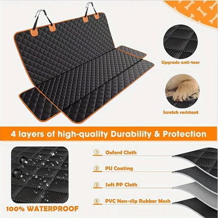 Dog Car Seat Cover Hammock - Waterproof Travel Mat for Small, Medium & Large Dogs