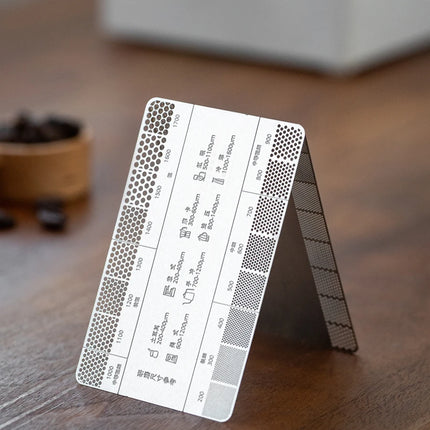 Ground Coffee Grind Reference Card Size 200-1700um Coffee Accessories Conversion Card For Common Brewing Related Conversions