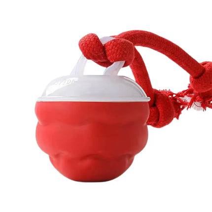 Electronic Motion-Activated Rolling Ball Dog Toy with Rope - USB Rechargeable