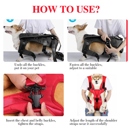 Adjustable Dog Chest Carrier Backpack - Breathable Nylon, S/M up to 8kg, Hiking & Camping