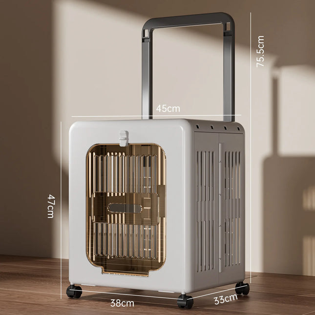 Foldable Rolling Pet Carrier Trolley - Airline Approved, Breathable, Lightweight, 4 Styles
