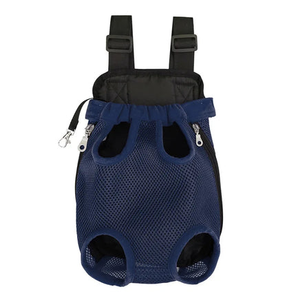 Adjustable Nylon Pet Double Shoulder Backpack - Legs-Out, S/M/L/XL, Hiking & Camping, 7 Colors