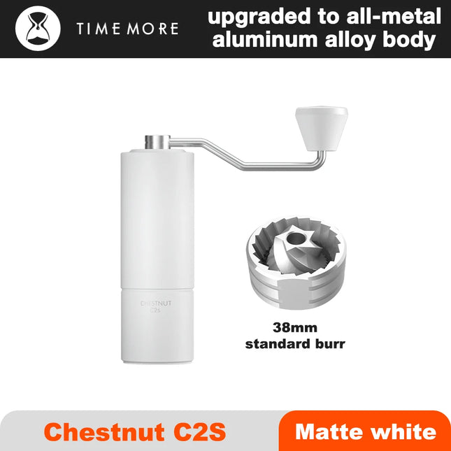 TIMEMORE Chestnut C2S Manual Coffee Grinder New Upgrade Integrated Metal Body Portable Hand Grinder Great For Travel Camping