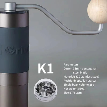 IN Stock Kingrinder K1 Coffee Bean Hand Grinder Pour Over Coffee Hand Mill Portable Metal Coffee Grind Machine Home Mill Grinder