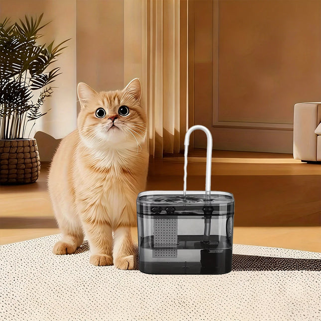 1.5L Ultra-Quiet Cat Water Fountain - Anti-Dry Burn, Circulating Filter, 25-30dB for Cats & Dogs